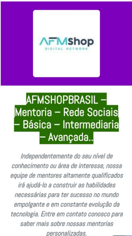 COMPRE SUA MENTORIA ON-LINE PARA REDE SOCIAIS